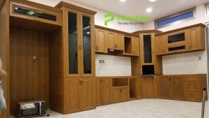 tủ bếp nhôm vân gỗ omega