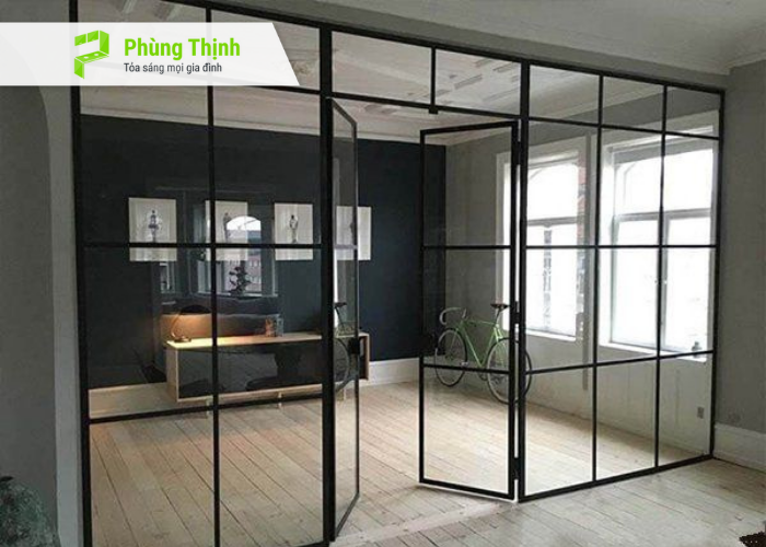 Mẫu vách ngăn đôi căn nhà lớn thành 2 không gian nhỏ