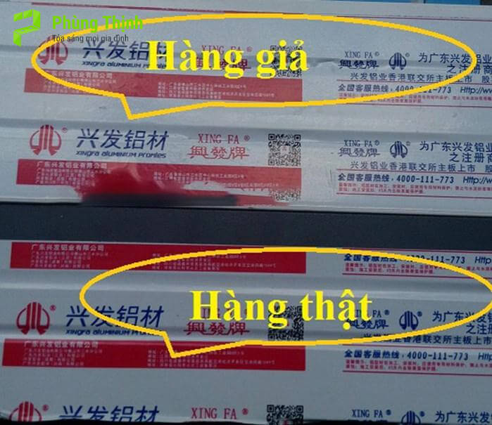 Sai lầm khi chọn nhôm Xingfa: Không phân biệt được hàng thật hàng giả