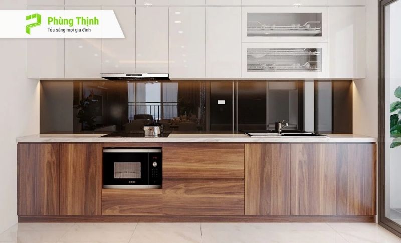 Mẫu tủ bếp chữ I này đảm bảo sẽ làm hài lòng tất cả gia chủ sở hữu nhà ống
