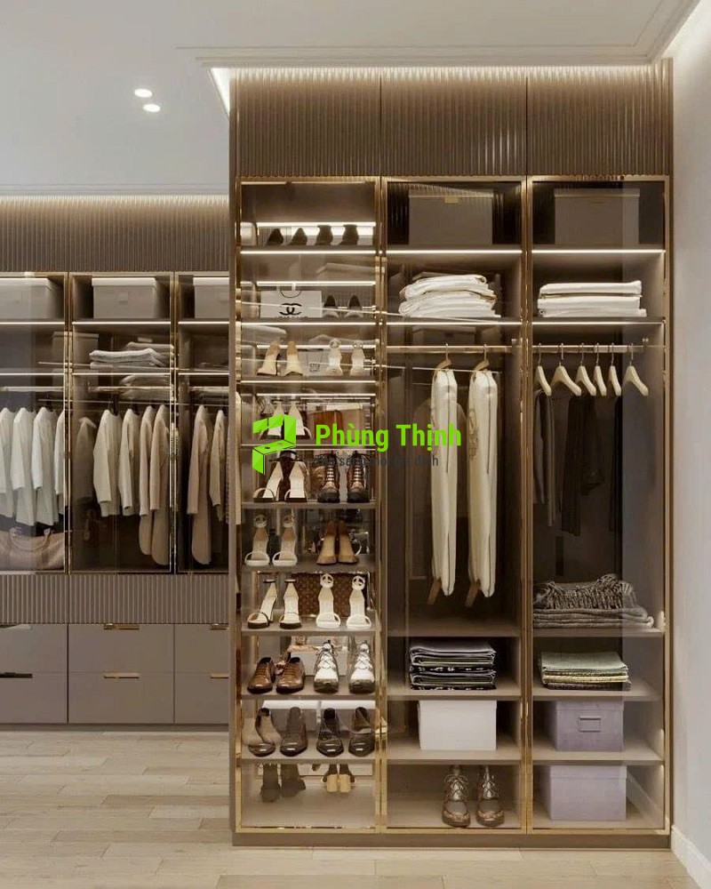 Thiết kế tủ quần áo nhôm kính phù hợp với từng căn phòng