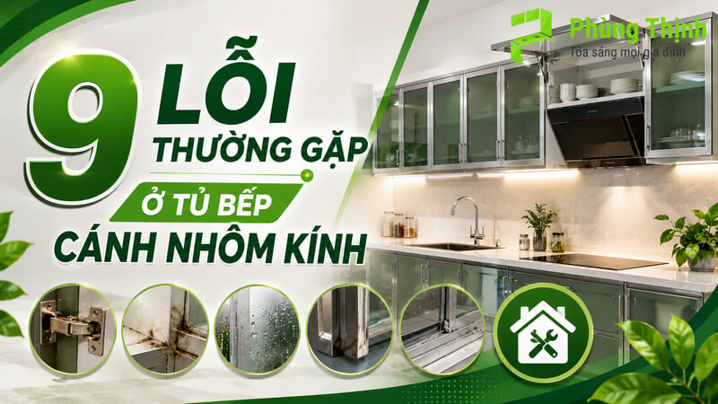 Tổng hợp các lỗi thường gặp khi sử dụng tủ bếp cánh nhôm kính bạn cần biết