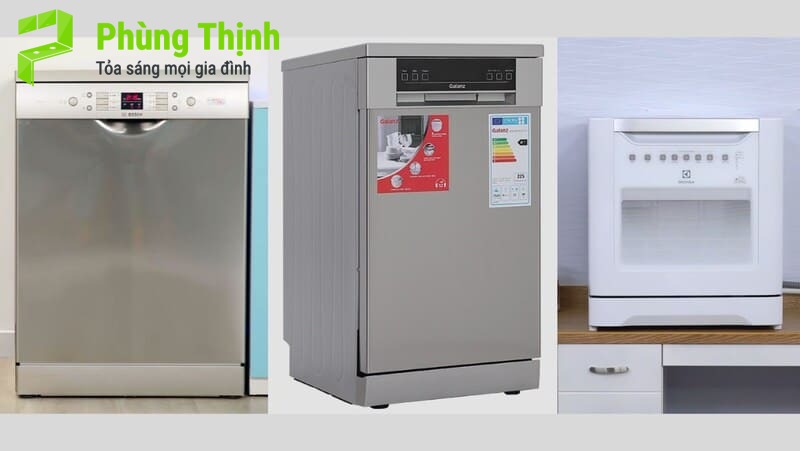 Phân loại các kiểu máy rửa chén và vị trí lắp đặt tương ứng