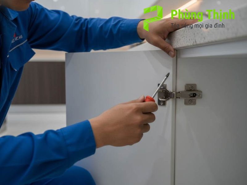 Hướng dẫn sửa cánh kính tủ bếp bị xệ cho từng nguyên nhân cụ thể