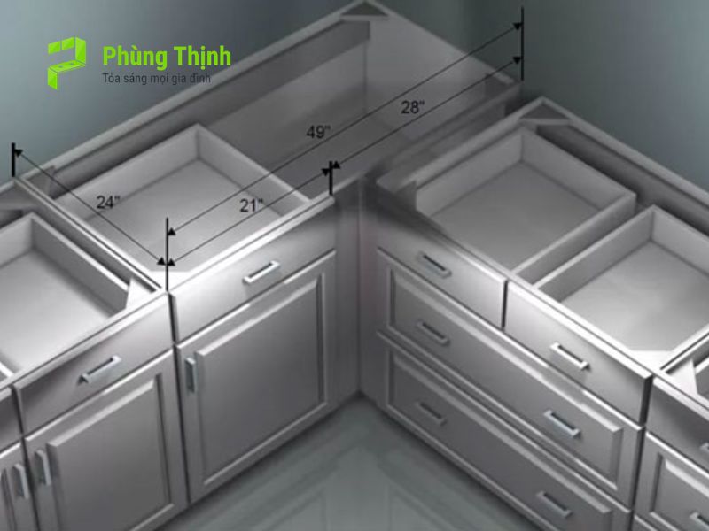 Tận dụng và biến tấu các góc tủ bếp L, U