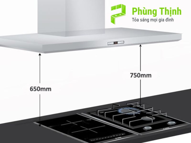 Khoảng cách tiêu chuẩn giữa bếp và máy hút mùi là bao nhiêu?