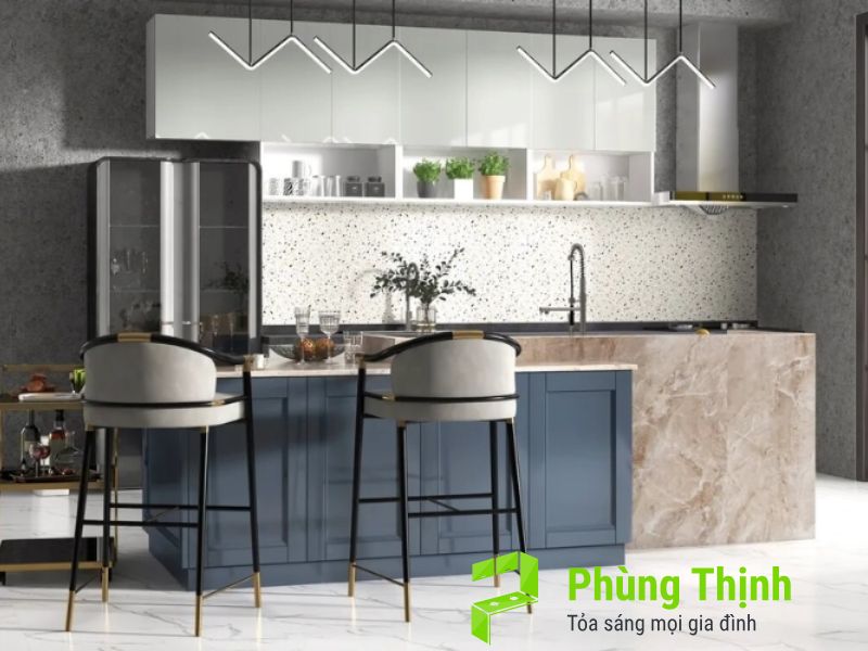 Giải pháp thiết kế bếp 20m2 liền phòng khách