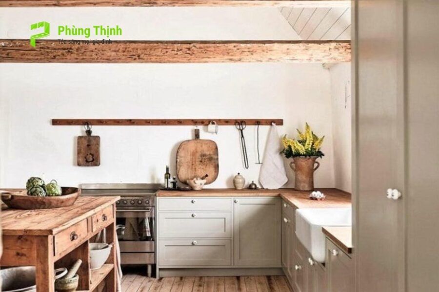 Mẫu thiết kế bếp nhỏ không tủ trên