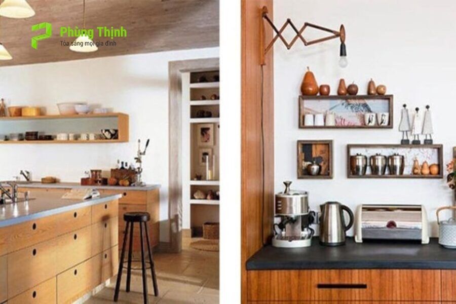 Mẫu bếp kết hợp đảo bếp tiện lợi